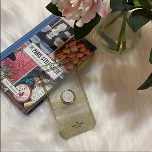 🌺Kate spade gold glitter striped iPhone XS case max